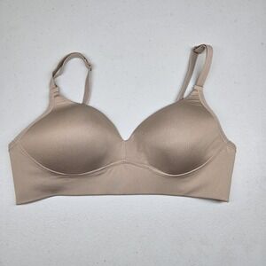 Warners Women Bra 36B Beige T Shirt Wireless Strap Adjustable Longline